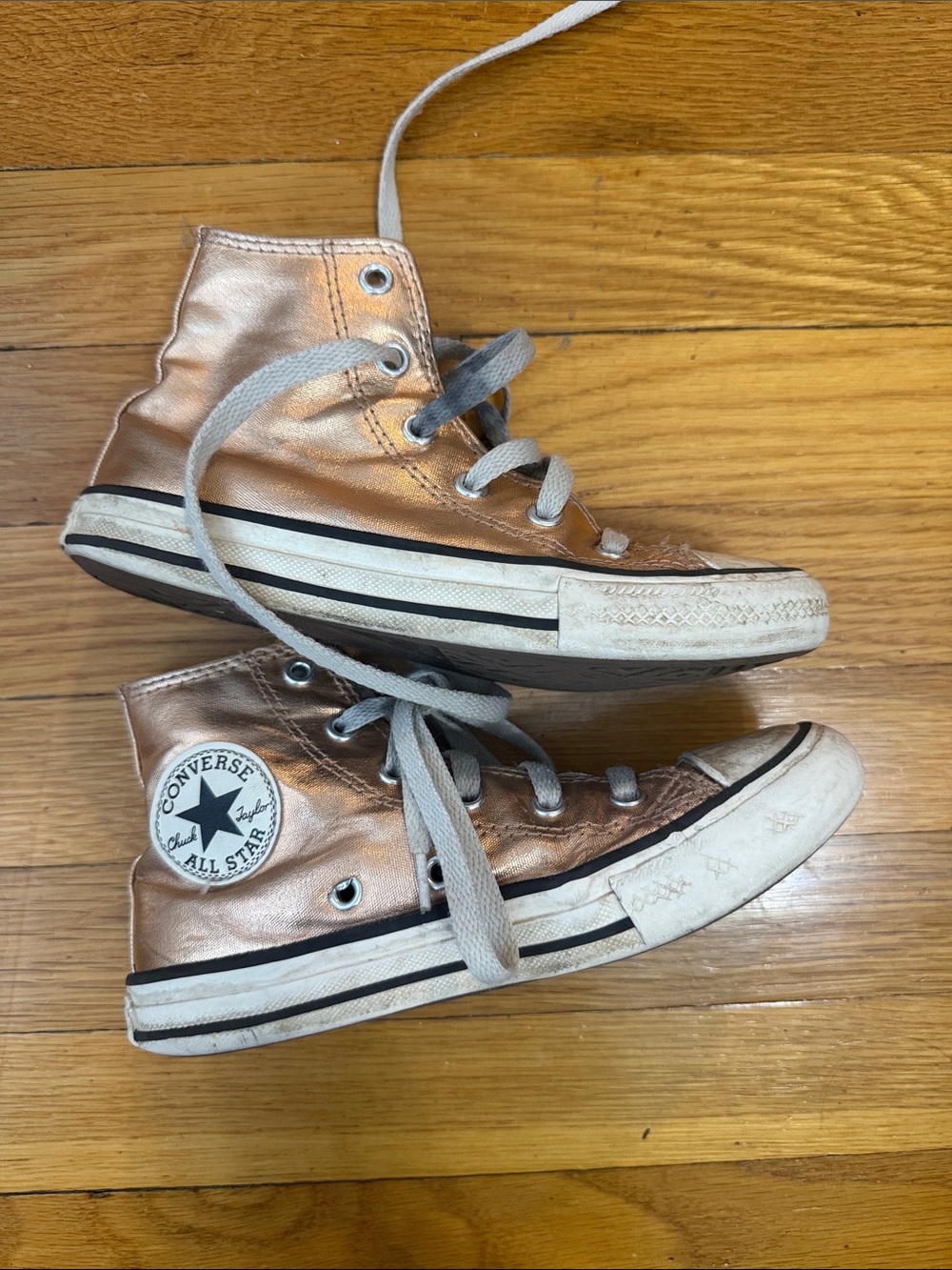 Converse Kids Metallic Rose Gold High-Top Sneakers